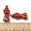 Natural Red Jasper Carved Healing Cat with Witch Hat Figurines DJEW-D012-07E-3