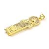 Priest Rack Plating Brass Micro Pave Cubic Zirconia Pendants KK-G513-89G-2