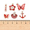 Red Alloy Enamel Pendants AL-CBADB2B-18G-3