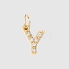 Stainless Steel Cubic Zirconia Pendants with Jump Rings X-FIND-PW0024-08Y-1