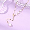 Adjustable 304 Stainless Steel Satellite Chain Lariat Necklaces NJEW-JN06147-1