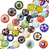3 Strands Handmade Millefiori Glass Round Bead Strands LAMP-LT0001-16C-1