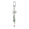 5Pcs Bullet Natural Lapis Lazuli & Green Aventurine & Amethyst & Quartz Crystal & Rose Quartz & Yellow Jade Pendant Decoration HJEW-JM03056-4