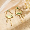 304 Stainless Steel Fan Stud Earrings for Women EJEW-Z065-05G-1