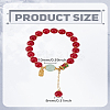 1Pc Round Natural Red Agate Beaded Bracelets BJEW-LP0002-28-2