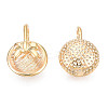 Brass Half Round Cuff Earrings with Bowknot for Women KK-N216-351-2