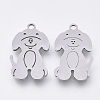 Tarnish Resistant 201 Stainless Steel Puppy Pendants STAS-S110-006P-1