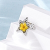 304 Stainless Steel Adjustable Open Cuff Statement Rings RJEW-C083-19P-01-3