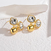 304 Stainless Steel Micro Pave Clear Cubic Zirconia Stud Earrings EJEW-V014-02G-1