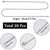 20Pcs Women's 304 Stainless Steel Curb Chain Necklaces Set STAS-SC0008-07-2