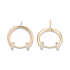 Ring Brass Clear Cubic Zirconia Stud Earrings for Women EJEW-N012-53-1