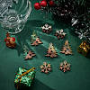 8Pcs 4 Styles Wood and Acrylic Pendants WOOD-AR0001-48-4