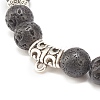 Natural Lava Rock Stretch Bracelet with Alloy Beads BJEW-JB08017-04-4