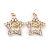 Mother's Day Theme Brass Micro Pave Cubic Zirconia Pendants KK-K258-19G-RS-1