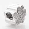 Brass Micro Pave Cubic Zirconia European Beads LS-ZIRC-T002-101-4
