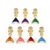 Cute Goldfish Real 16K Gold Plated Enamel Earrings for Girl Women EJEW-Q023-012-NR-1