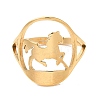 Ion Plating(IP) 304 Stainless Steel Horse Adjustable Ring for Women RJEW-M149-21G-1