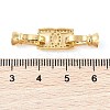 Rack Plating Brass Micro Pave Clear Cubic Zirconia Fold Over Clasps KK-S384-12G-3