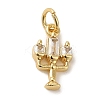 Brass Micro Pave Clear Cubic Zirconia Pendants KK-R162-023G-1