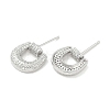 Rack Plating Brass Micro Pave Clear Cubic Zirconia Stud Earrings for Women EJEW-M260-11P-2