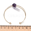 Brass Wire Wrapped Natural Amethyst Hexagon Point Cuff Bangles for Women BJEW-L719-01G-02-5