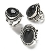 Natural Obsidian Adjustable Rings RJEW-I108-01AS-17-5