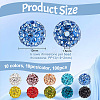 100Pcs 10 Colors Polymer Clay Pave Rhinestone Beads RB-OC0001-07-2