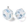 7 Styles Transparent Resin Polyhedral Dice Pendants Set RESI-A029-01I-2