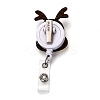 Christmas Reindeer/Stag/Deer Felt & ABS Plastic Badge Reel AJEW-I053-09-2