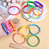 40Pcs 10 Colors Word Star Student Silicone Cord Bracelets Set Wristband BJEW-GF0001-13-3