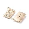 Brass Micro Pave Clear Cubic Zirconia Charms KK-F871-37G-2