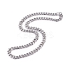 Non-Tarnish Men's 201 Stainless Steel Cuban Link Chain Necklaces NJEW-G340-22P-2