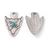 Synthetic Turquoise Half Round Pendants PALLOY-D013-03AS-2