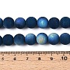 Frosted Opaque Glass Beads Strands GLAA-T032-P10mm-MBB14-4