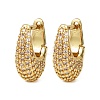 Oval Brass Micro Pave Clear Cubic Zirconia Hoop Earrings EJEW-S277-10G-A-4