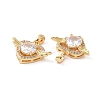 Brass Micro Pave Clear Cubic Zirconia Pendants KK-E068-VC447-3
