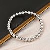Brass Round Beaded Stretch Bracelets for Men Women BJEW-B148-05D-P-3