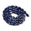 Opaque Solid Color Electroplate Glass Beads Strands EGLA-N013-P4mm-B03-2