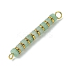 Natural Green Aventurine & Electroplated Synthetic Non-magnetic Hematite Heishi Connector Charms PALLOY-JF03291-02-3