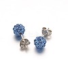 Polymer Clay Rhinestone Ball Stud Earrings EJEW-F0083-03F-1