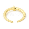 Clear Cubic Zirconia Initial Letter Open Cuff Ring RJEW-H120-09G-J-3