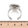 Hollow Heart 304 Stainless Steel Cuff Ring Components SA-CBA82C8-02E-P-3