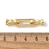 Brass Pave Clear Cubic Zirconia Fold Over Clasps KK-M320-14G-3