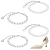 2 Pairs 2 Styles Women's Detachable ABS Plastic Imitation Pearl Beaded Shoe Laces for High Heels DIY-PH0022-88A-1