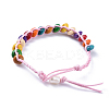 Waxed Cotton Cord Bracelets BJEW-JB04495-03-3