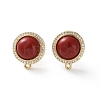 Brass Micro Pave Cubic Zirconia Stud Earrings Findings KK-R215-08G-01-1