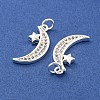 Rack Plating Brass Micro Pave Clear Cubic Zirconia Pendants KK-Q814-10S-2