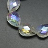 Electroplate Crystal Glass Teardrop Beads Strands EGLA-F067A-01-1