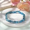 Natural Apatite Bead Stretch Bracelets X-BJEW-K213-40-7