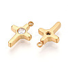 Ion Plating(IP) 304 Stainless Steel Micro Pave Cubic Zirconia Charms STAS-N110-01B-G-2